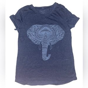 Zoe & Liv Blue Elephant Shirt - size medium
